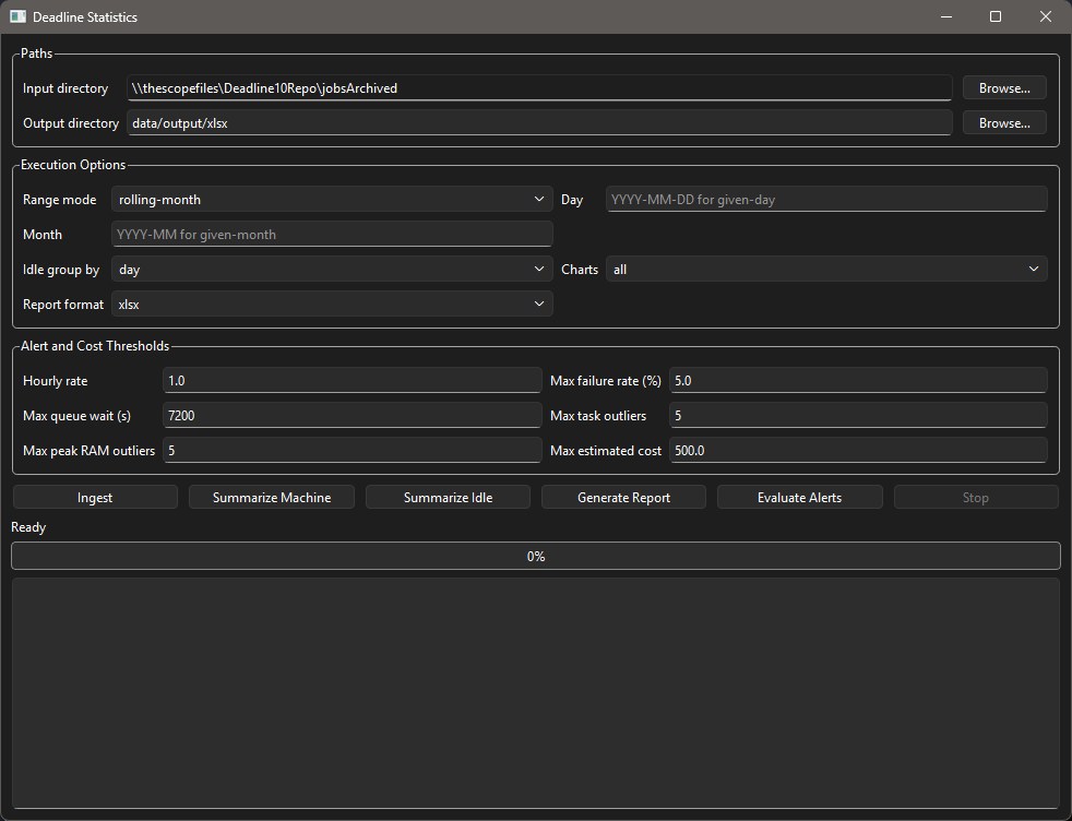 Deadline Statistics Report UI