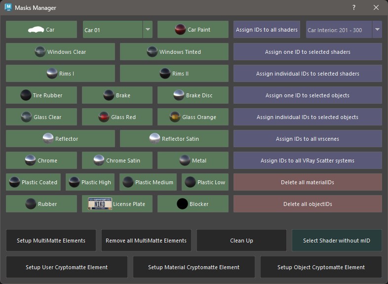 Masks Manager UI