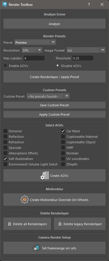 Render Setup UI