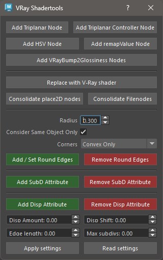 VRay Shadertools UI